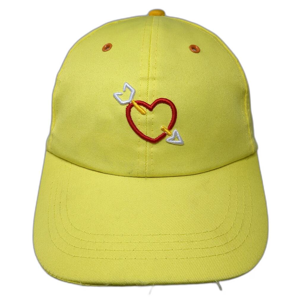 SOL Baseball Cap Yellow One Size Heart Arrow Embroidery Strapback Adjustable Hat